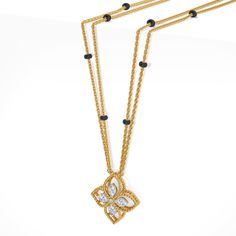 Gold Diamond Fusion Necklace, Elegant Gold Necklace With Delicate Chain, Fusion Style 22k Yellow Gold Necklace, Fusion 22k Yellow Gold Necklace, Elegant 22k Gold Pendant Necklace, Traditional Yellow Gold Necklaces With Diamond Accents, Elegant 22k Gold Necklace With Adjustable Chain, Traditional Yellow Gold Necklaces With Single Cut Diamonds, 22k Yellow Gold Flower Pendant Necklace