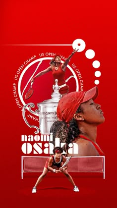 a collage of women's tennis players and the us open trophy