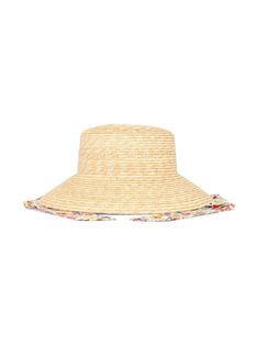 beige/multicolour straw floral-print tie fastenings Rafia Hat, Girls Sun Hat, Alexander Wang Dress, Couture Outfits, Zegna Shoes, Kenzo Kids, Saint Laurent Shoes, Stella Mccartney Kids, Velvet Bag