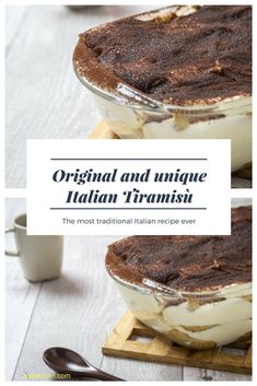 an image of a brownie in a casserole dish with the words original and unique italian triansi