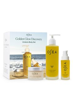 What it is: Supercharge your skin with unmatched marine moisture with this limited-edition set for healthy, hydrated and glowing skin at home and on the go!Who it's for: Ideal for all skin types.Set includes: - Undaria Algae Body Oil (5 oz. full size; 1 oz. travel size): a clinically-proven, seaweed-infused body oil that helps instantly improve the look of skin elasticity and deliver deep moisturization- Undaria Algae Body Butter (1.7 oz.): a clinically proven, age-defying body butter that helps Glowing Skin At Home, Osea Malibu, Cypress Oil, Moisturizing Body Oil, Lime Oil, Citrus Aurantifolia, Firm Skin, Golden Glow, Sagging Skin