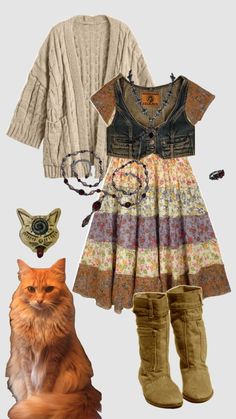 Friendsgiving Clothing Ideas, Out Of The Box Outfits, Cute Outfits To Wear To A Party, Hungry Caterpillar Style, Twee Style 2023, Rustic Style Outfits, Hungry Caterpillar Outfit Aesthetic, Feminine Artsy Outfits, Whimsical Astethic Outfits