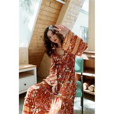 Bohemian Floral Print Maxi Dress Eclectic floral prints Rust Orange Color with Flare Hem Cotton Maxi Dress Perfect Look Bohemian Ditsy Floral Print Maxi Dress For Spring, Bohemian Maxi Dress With Ditsy Floral Print For Spring, Spring Bohemian Maxi Dress With Ditsy Floral Print, Bohemian V-neck Maxi Dress With Floral Print, Bohemian V-neck Floral Print Maxi Dress, Patterned Floral Print V-neck Boho Dress, Multicolor Ditsy Floral Print Maxi Dress For Vacation, Ditsy Floral Print Bohemian Dress For Vacation, Ditsy Floral Print Bohemian Vacation Dress