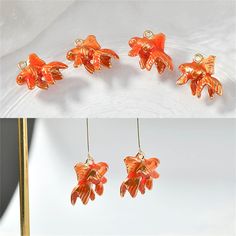 18K Gold Plated Red Enamel Goldfish Charm Pendant, Fish Bracelet, Fisherman Necklace, Pond Earring , Koi Fish Jewelry, Animal Charm {Material}: copper, brass {Size}: 14*17mm ♥ Custom instructions: * If you have specific requests for this item, such as adding a logo, altering the size and color, please be aware that custom orders typically have a minimum quantity requirement and have a lead time of 2 weeks. If you're able to meet these requirements, please let us know and we'll provide you with further details. We have more unique and amazing jewelry accessories, please click the link below: charms https://www.etsy.com/shop/MlssSupplies?section_id=33859044 beads https://www.etsy.com/shop/MlssSupplies?section_id=33859050 chains https://www.etsy.com/shop/MlssSupplies?section_id=33859054 findi Red Fish-shaped Jewelry Gift, Orange Enamel Dangle Jewelry, Enamel Fish-shaped Jewelry For Gifts, Enamel Fish-shaped Jewelry As Gift, Fish-shaped Enamel Jewelry As A Gift, Fish-shaped Enamel Jewelry For Gifts, Fish-shaped Enamel Jewelry Gift, Fish Bracelet, Fishing Bracelet