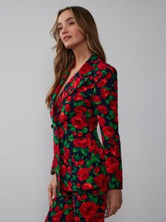 Single Breasted Rose Jacket | New York & Company Rose Jacket, Dream Wardrobe, Single Breasted, Dream Closet, Floral Pattern, Multi Color, Fashion Inspo, Floral Print, Floral Prints