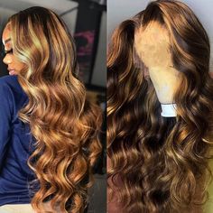 PRICES MAY VARY. 【Highlight Lace Front Wigs Human Hair Materia】: 100% Unprocessed 10A Brazilian Human Hair 180% Density, Very Soft and Bouncy. Full & Healthy Hair Ends, Thick From Top to End, no Tangles or Splits. 【Ombre Lace Front Wigs Human Hair Feature】: 13x4 Transparent Lace (Invisible, Soft and Breathable), Lightly Bleached Knots. Free Parting 13x4 Lace, Can be Parted Middle Part and Side Part, There is 2-inch Lace in The back, Suitable for Ponytail. 【Highlight Body Wave Lace Front Wigs Hum Grey Hair Extensions, Brown With Blonde Highlights, Ombre Lace Front, Honey Blonde Highlights, Ombre Lace, Blonde Lace Front Wigs, Lace Front Wigs Human Hair, 360 Lace Wig, Wigs Human Hair