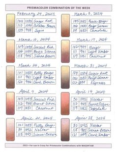 a sheet of paper that has some type of writing on it with numbers and colors