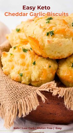 easy keto cheddar garlic biscuits