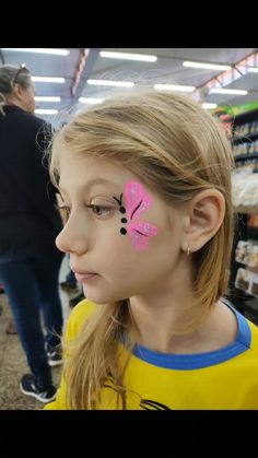 Holiday Face Painting For Kids, Small Easy Face Painting Ideas, Simple Kids Face Painting Ideas, Butterfly Face, Face Tattoos