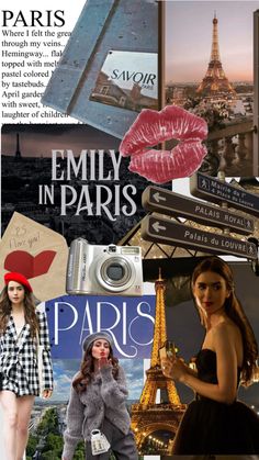 the collage shows many different types of fashion and beauty items in paris, france