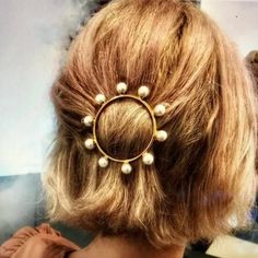 Elegant And Functional, This Lovely Halo Of Pearls Gracefully Enfolds Your Hair In Style. 2 7/8” Diameter Anthropologie. Brand New, No Tags Color: Gold 4 Braids Hairstyle, Dunner Wordend Haar, Dread Hairstyles, Hair Accessories Clips, Hair Collection, Hair Dos, Hair Day, Hair Comb, Pretty Hairstyles