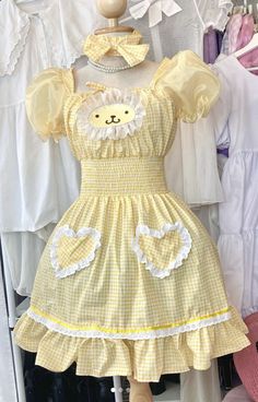 Cute Outfits Hello Kitty, Clothes Sanrio, Cute Sanrio Clothes, Cute Sanrio Outfits, Pastel Clothes Kawaii, Hello Kitty Fashion Aesthetic, Sanrio Clothes Aesthetic, Cottagecore Kawaii, Sanrio Dress