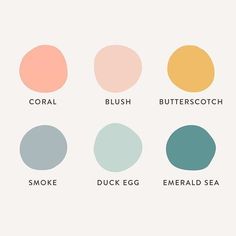 Inspiration : Instagram – Interior | Interior Design | Design | Décor | Spring | Eggshell | Pastel | Pattern | Print | Colour | Feature | Colour Swatches | Colours | Coral | Blush | Smoke | Duck Egg | Butterscotch | Emerald Sea Feminine Home Color Scheme, Fertility Color Palette, Pink And White Color Scheme, Seaglass Colors Palette, Muted Beach Color Palette, Vintage Color Palette Retro, Mint Green Color Scheme, Gender Neutral Color Palette, Light And Airy Color Palette