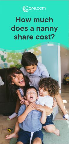 a group of children sitting on the floor with text overlay that reads how much does a nanny share cost?