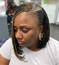 Short Fishtail Braid, Bob Braids Hairstyles, Cornrows Styles, Braid Ponytail, Hair Braiding Styles, Short Box Braids