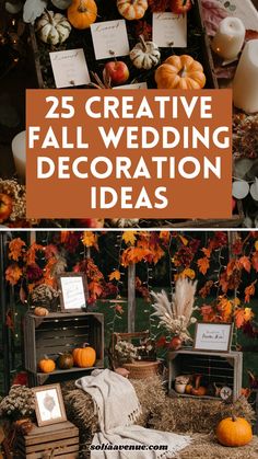 fall wedding decoration ideas with pumpkins and candles