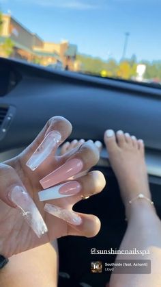 Glamour Nails, Edgy Nails, White Acrylic Nails, Nails And Toes, Long Acrylic Nails Coffin, Exotic Nails, Acrylic Nails Coffin Pink, Coffin Nails Long, Long Square Acrylic Nails