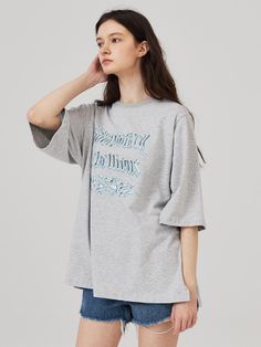 Composition : 100% cottonCountry of Origin : Republic of Korea Printed Shorts, Digital Prints, Grey, Top Outfits, The Originals, Clothes For Women, T Shirt, Clothes