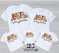 Hello !! Erica Crafts is a small business located in the United States that offers custom made t-shirts for any special event, birthday or any other occasion. Everything is handmade, the sizes are unisex, suitable for both men and women. If you have any questions or would like to make any customizations, please do not hesitate to contact us. We will be happy to help you WASHING INSTRUCTIONS: COLD WASH AND AIR DRY Hello !! Erica Crafts is a small business located in the United States that offers custom made t-shirts for any special event, birthday or any other occasion. Everything is handmade, the sizes are unisex suitable for both men and women. If you have any questions or would like to make any customization, do not hesitate to contact us. We will be happy to help you WASHING INSTRUCTION Family Matching Christmas T-shirt With Letter Print, Family Matching Holiday T-shirt With Letter Print, White Family Matching Christmas T-shirt, Christmas Custom Print Cotton T-shirt, Customizable White Christmas Tops, Holiday Family Matching T-shirt With Letter Print, Holiday Family Matching Letter Print T-shirt, Family Matching Holiday T-shirts With Letter Print, White Family Matching T-shirt For Holidays