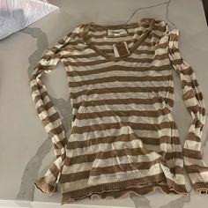 American Eagle Striped V-Neck Sweater Striped Fitted V-neck Sweater, Fitted Striped V-neck Sweater, Fall Striped V-neck Top, Striped V-neck Top For Fall, V Neck Sweater, Colorful Sweaters, Vneck Sweater, Neck Sweater, American Eagle Outfitters