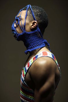 Walter Van Beirendonck Eiko Ishioka, Crochet Mask, Costume Mask, Design Textile, The Mask, Headdress, Wearable Art, Headpiece