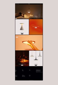 an image of a website page with multiple images and text on it, including lamps