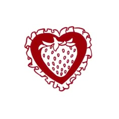 a strawberry in the shape of a heart with two hearts on it's sides