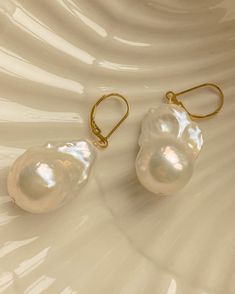 Versailles Pearl Earrings - Midori Jewelry Co. Large Pearl Earrings, Baroque Pearl Earrings, Gold Filled Jewelry, Sensitive Ears, Baroque Pearls, Versailles, Gold Plated Jewelry, Jewelry Plate, Sensitive Skin