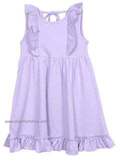 Introducing the Millie Jay Lavender Dress – a perfect blend of charm and comfort. This delightful dress features lovely ruffles and a sleeveless design, creating a stylish and breezy look for your little girl. The dress ties at the back, allowing for a customizable fit and a touch of sweetness. Crafted from 100% cotton, it ensures softness and breathability, ideal for warm summer days and play dates with friends. Key Features: Charming Ruffles: Adds a playful and stylish touch. Sleeveless Design Dress Ruffles, Lavender Dress, Lavender Dresses, Different Dresses, Tie Dress, Her Style, First Look, Summer Days, Summer Fun