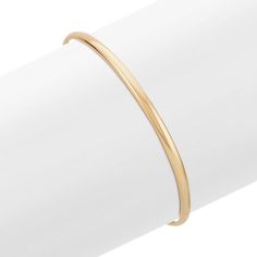 This highly polished seven inch bangle bracelet is crafted in quality 14 karat Italian yellow gold. The hinge clasp allows for easy access and added security. 14k Gold Bangle Bracelet, Gold Bangle Bracelets, Rose Gold Bangle Bracelet, White Gold Bangle, Diy Jewelry Earrings, Rose Gold Bangle, Yellow Gold Bangle, Jewelry Catalog, Diamond Bangles Bracelet