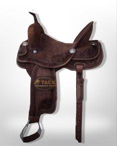 a close up of a saddle on a white background