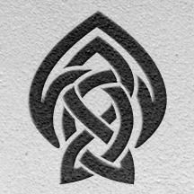 a black and white image of a celtic knot