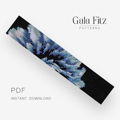 an image of a blue flower on a black and white background with text that reads gala fizz patterns