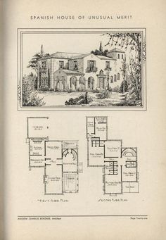 an old house is shown with plans for the front and rear floors, and second story