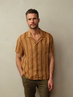 Camp collar shirt in embroidered French linen. Garment washed for an extra soft hand. Fit: Model is wearing size M. Fits true to size. Bowling collar with a straight hem. Material: 100% European Flax. Coconut shell buttons. Care: Machine wash cold with like color. Tumble dry low. Do not bleach. Cool ironing. Origin: Made in Portugal. Camp Collar Shirt, Bowling Party, Embroidered Linen, Shell Buttons, Coconut Shell, French Linen, Collar Shirt, Soft Hands, Soft Hand