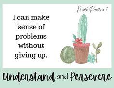 a cactus with a potted plant in it and the words, i can make sense of problems without giving up