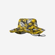 Iowa Hawkeyes Floral Boonie Hat FOCO - FOCO.com Casual Wide Brim Sun Hat For Sports, Casual Hats With Uv Protection For Sports Events, Casual Sports Hat With Uv Protection, Casual Sports Bucket Hat, Casual Brimmed Bucket Hat For Sports, Outdoor Hats, Iowa Hawkeyes, Tropical Design, Wide Brimmed