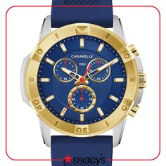 in stock Modern Blue Chronograph Watch With Skeleton Dial, Classic Blue Chronograph Watch With Skeleton Dial, Mens Chronograph, Sport Watches, Omega Watch, Chronograph, Two Tone, Blue, Design