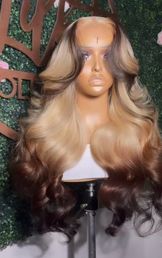 Black Women Wig Hairstyles Color, Blonde And Black Lace Front Wigs, Two Tone Lace Front Wigs, Wig Hair Dye Ideas, Prom Hairstyles Color, 613 And Brown Wig, Wig Color Ideas Light Skin, Weave Colors For Black Women, Lace Front Ideas For Black Women