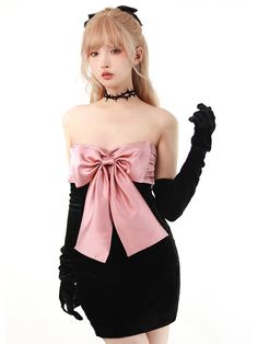 ❤︎Front Bow Tube Top Dress❤︎ Character Clothes, Female Pose, Clothing Reference, Drawing Things, Style Kawaii, Tube Top Dress, Pretty Prom Dresses, Y2k Outfits, White Bow