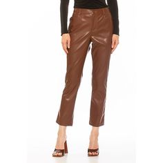 Refresh your wardrobe with these women's ALEXIA ADMOR Mila mid rise slim fit faux leather pants. Click on this WOMEN'S GUIDE to find the perfect fit and more! Refresh your wardrobe with these women's ALEXIA ADMOR Mila mid rise slim fit faux leather pants. Click on this WOMEN'S GUIDE to find the perfect fit and more! FEATURES Faux leather construction 2 front scoop pockets, 2 back patch pockets Zipper closureFIT & SIZING 27 1/2-in inseam 15 1/4-in straight leg opening Midrise sits on the high hip Sleek Brown Leather Bottoms, Brown Leather Pants For Night Out, Trendy Leather Bottoms For Business Casual, Sleek Brown Faux Leather Bottoms, Sleek Brown Faux Leather Pants, Trendy Leather Pants For Business Casual, Trendy Brown Bottoms For Business Casual, Sleek Fitted Brown Leather Pants, Trendy Brown Faux Leather Pants