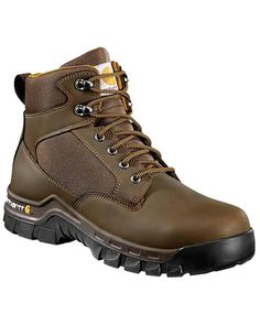 Leather with durable fabric upper FastDry Technology Lining wicks away sweat for comfort Norton Campbell, Steel Toe Work Boots, Carhartt Mens, Wicks, Work Boots, Technology, Boots, Leather, Fabric