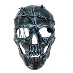 Buy Costume Accessories Silver masquerade skull mask sold at Party Expert Gothic Skull Masks And Prosthetics For Halloween, Halloween Masquerade Skull Mask And Prosthetics, Horror Skull Masks And Prosthetics For Halloween, Horror Full Face Masquerade Masks, Black Skull Shaped Mask For Masquerade, Black Skull Mask For Masquerade, Slasher Aesthetic, Masquerade Ideas, Skull Masks