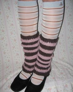 Long Tail Cast On Knitting, Tubular Bind Off, Striped Leg Warmers, Knitting In The Round, Cast On Knitting, Striped Tights, Magic Loop, European Girls, Stripe Outfits