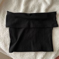 Brand New, Never Worn Off The Shoulder Top. Casual Off-shoulder Tube Top For Night Out, Spring Black Off-shoulder Tube Top, Black Off-shoulder Crop Top For Night Out, Trendy Black Off-shoulder Tops, Black Strapless Top For Day Out, Strapless Black Tops For Day Out, Black Stretch Tube Top For Day Out, Black Tube Top For Summer Day Out, Black Foldover Top For Night Out