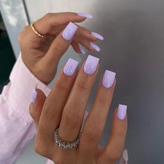 Petite Nails, Violet Nails, Square Press On Nails, Purple Square, Short Fake Nails, Acrylic Nail Set, Press On Nails Short