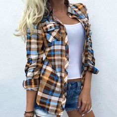 Season:Fall,Spring; Fabric:Polyester,Polyester; Sleeve Length:Long Sleeve; Gender:Women's; Style:Casual,Streetwear; Elasticity:Inelastic; Tops Type:Blouse,Shirt,Shacket; Occasion:Daily,Weekend; Details:Without Lining; Top Length:Regular; Fit Type:Regular Fit; Pattern:Plaid,Color Block; Design:Buttons,Print; Neckline:Shirt Collar; Front page:FF; Listing Date:11/09/2021; Production mode:External procurement; Bust:; Length:; Shoulder Width:; Sleeve:; Fit US Size:null; Fit UK Size:null; Fit EU Size: Women Shirts Blouse, Belleza Natural, Casual Streetwear, Winter Outfit, Long Sleeve Casual, Plaid Shirt, Fashion Prints, Women's Plaid Shirt, Tartan