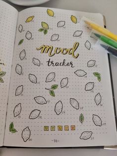 Bullet Journal Mood Tracker, Lemon Theme, Album Journal, Creating A Bullet Journal, Bullet Journal Paper, Bullet Journal Tracker