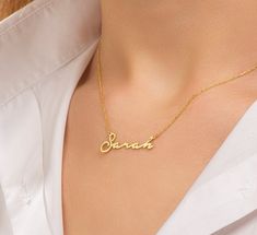 "Personalized Name Necklaces, Halloween Gifts, Christmas Gifts, Thanksgiving Gifts, Script Name Necklaces, Mothers Day Jewelry, Gift for Her T H E ∙ P E R F E C T ∙ G I F T This MONOGRAM necklace can be a great gift for a girlfriend, family member or for yourself. In our shop, find something perfect for her occasion, be it Bridesmaid gifts, best friend gifts, graduation gifts, Mother's Day gifts, Christmas gifts or just to pamper around. ∙ ∙ ∙ ∙ ∙ ∙ ∙ ∙ ∙ ∙ D E T A I L S ∙ ∙ ∙ ∙ ∙ ∙ ∙ ∙ ∙ ∙ * Ma Customized Pendant Jewelry For Everyday Wear, Customized Everyday Pendant Jewelry, Everyday Customized Pendant Jewelry, Elegant Customized Necklaces For Everyday, Handmade Classic Jewelry For Personalized Gift, Handmade Sterling Silver Elegant Necklace, Elegant Everyday Engraved Custom Necklace, Polished Nameplate Necklace For Gift, Polished Finish Nameplate Necklace For Gift