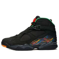 The Air Jordan 8 Retro ‘Tinker - Air Raid’ was designed by Tinker Hatfield, the mastermind behind some of Nike’s most iconic shoes. This shoe is inspired by the classic Air Raid 2, and built with a combination of black mesh and nubuck. It features a complex multi-color print that pays homage to the outdoor ‘90s basketball shoe. With a cross-strap closure and professional construction, this shoe is perfect for anyone looking for a stylish and functional sneaker. (AJ8/SNKR) 90s Basketball Shoes, Air Jordan 8 Retro, 90s Basketball, Air Jordan 8, Iconic Shoes, Tinker Hatfield, Kicks Shoes, Air Raid, Jordan 8